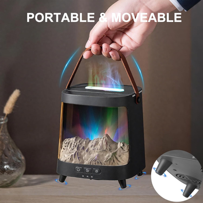 BorealMist™ Humidifier – Northern Lights LED & Mountain Scenery